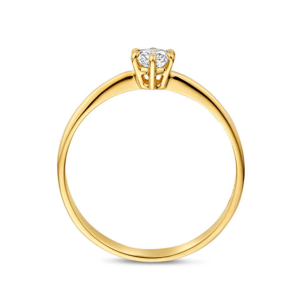 ring lab grown diamant 0.25ct g vs 14K geelgoud