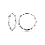 Ohrringe 1,3 mm Rundrohr 14K Weißgold