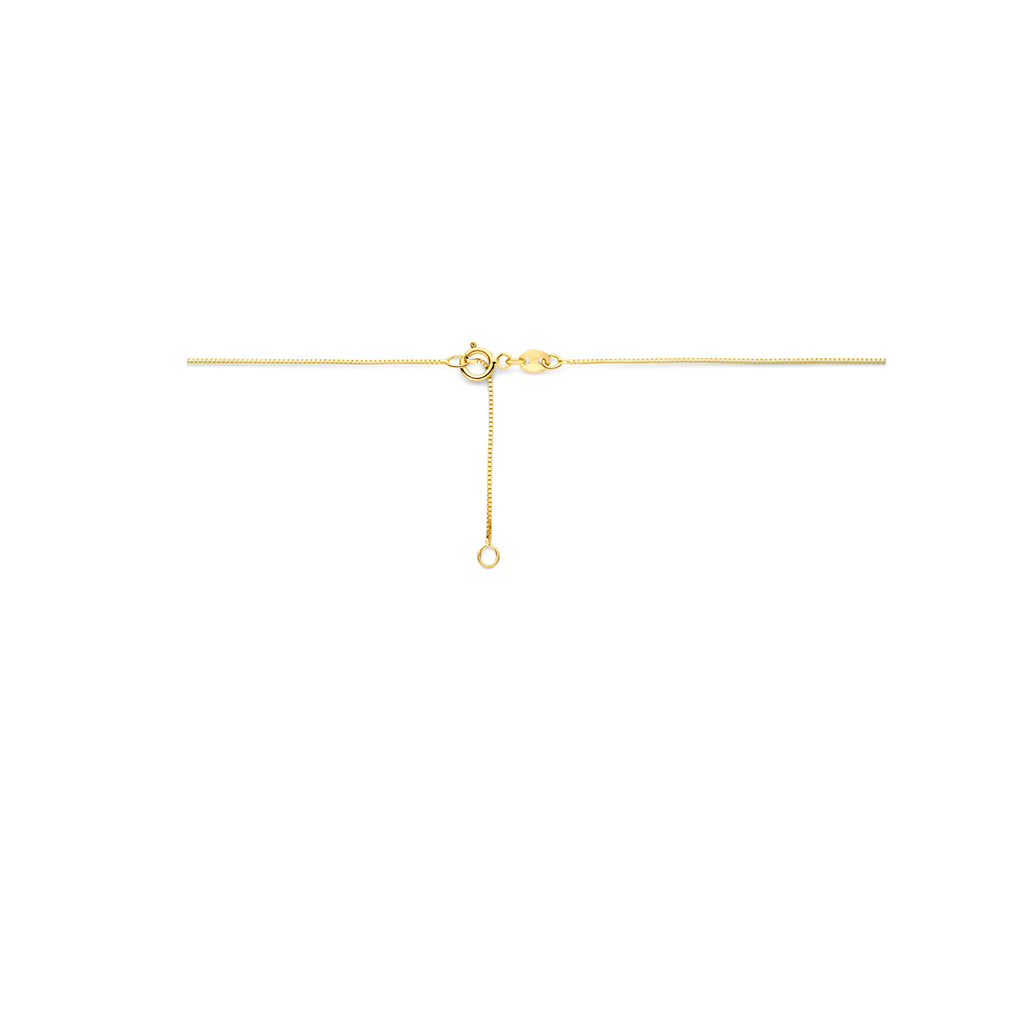 collier zirkonia en parel 42 - 45 cm 14K geelgoud