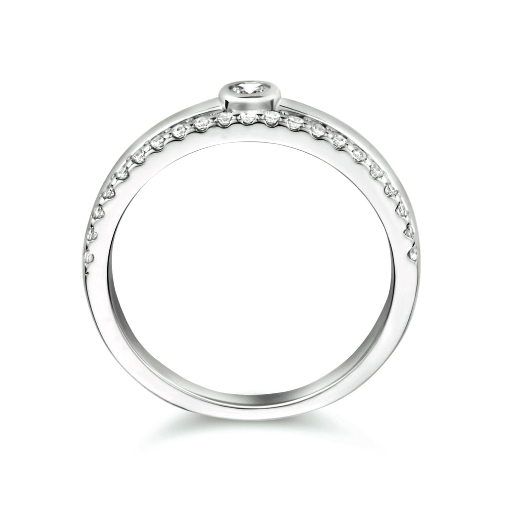 Ring Zirkonia Silber rhodiniert