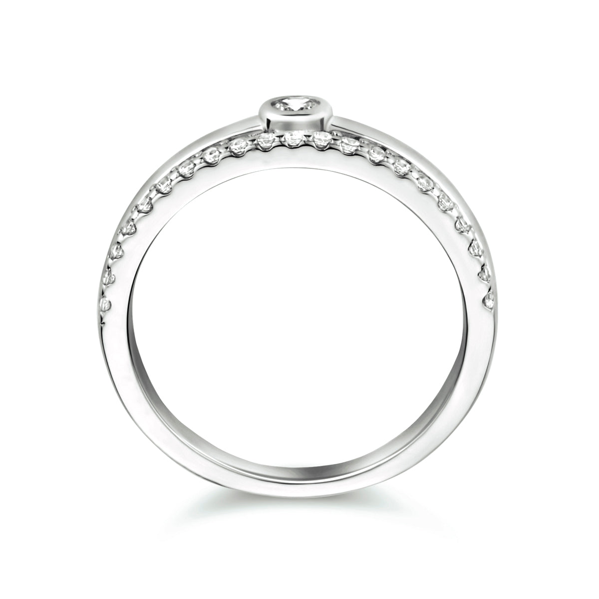 Ring Zirkonia Silber rhodiniert