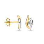 Ohrstecker Zirkonia 1 Micron Silber vergoldet (Gelb/Rhodium)