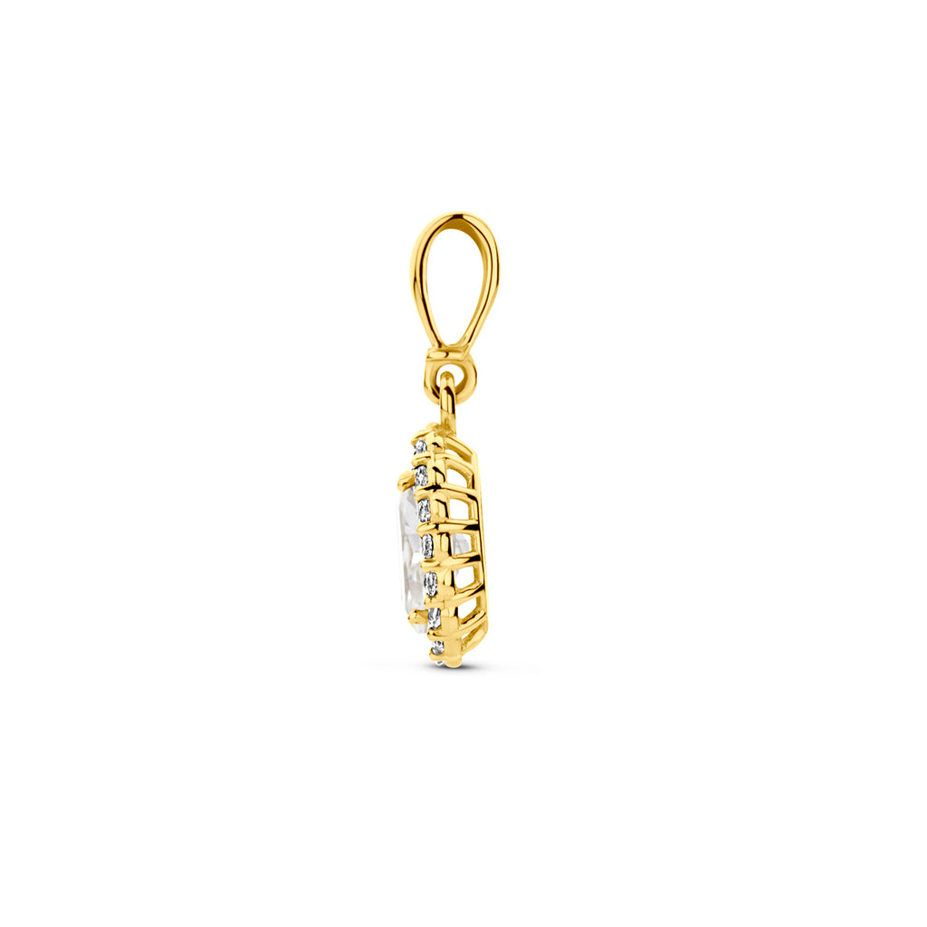 hanger met geboortesteen zirkonia 14K geelgoud