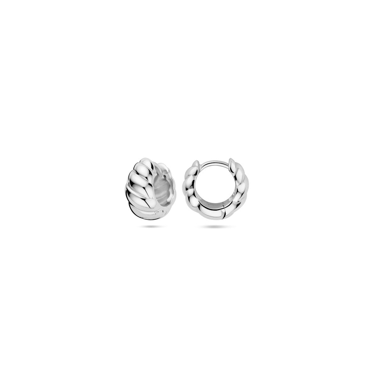 klapoorringen gedraaid 6,5 mm zilver gerhodineerd