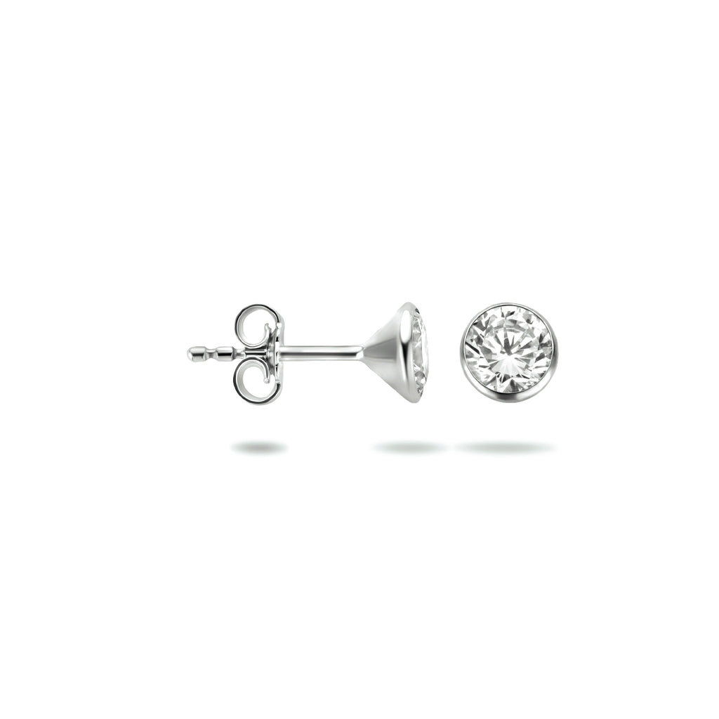 oorknoppen zirkonia zilver wit
