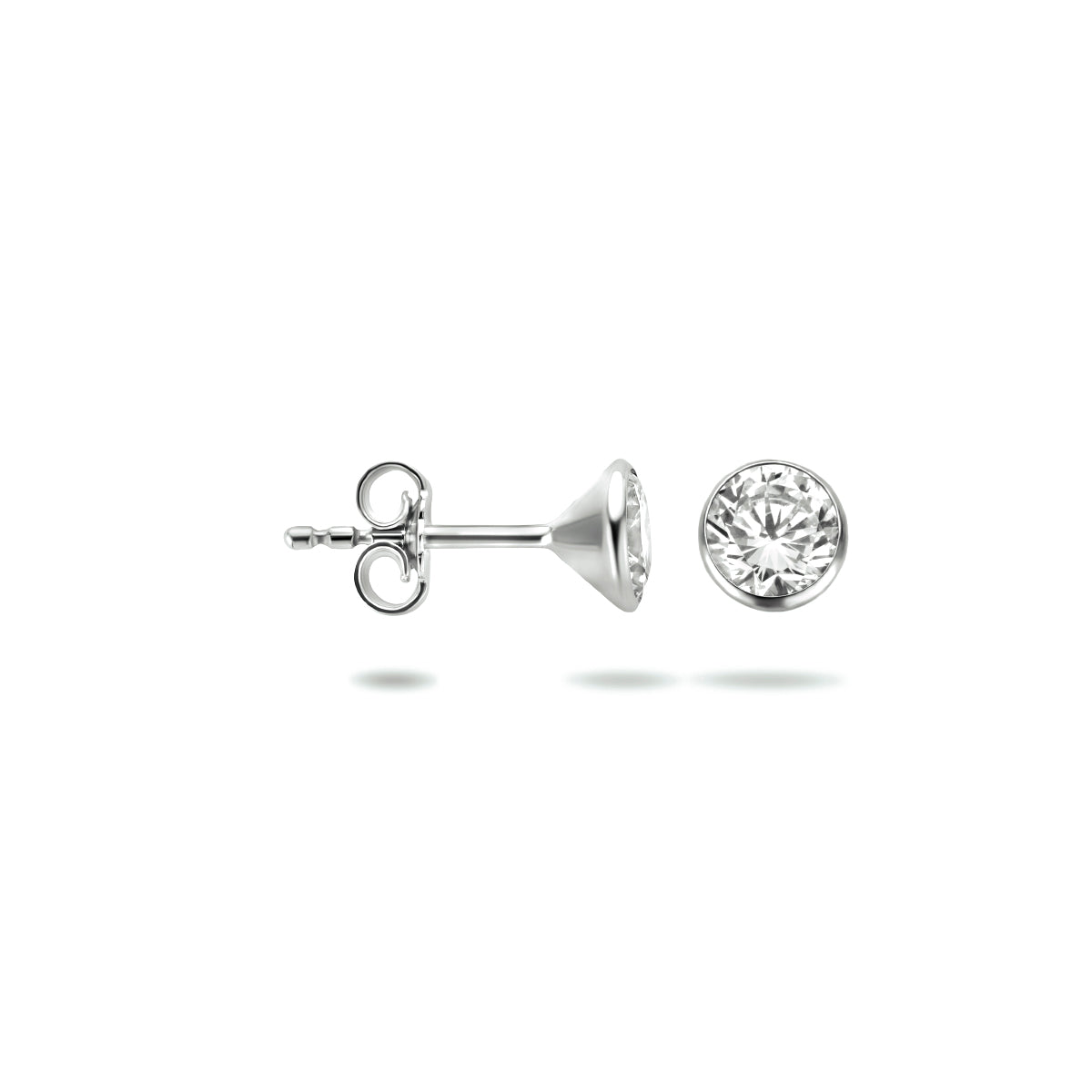 oorknoppen zirkonia zilver wit