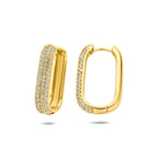 Ohrringe Zirkonia-Röhre 4 mm 1 Mikron silbervergoldet (gelb)