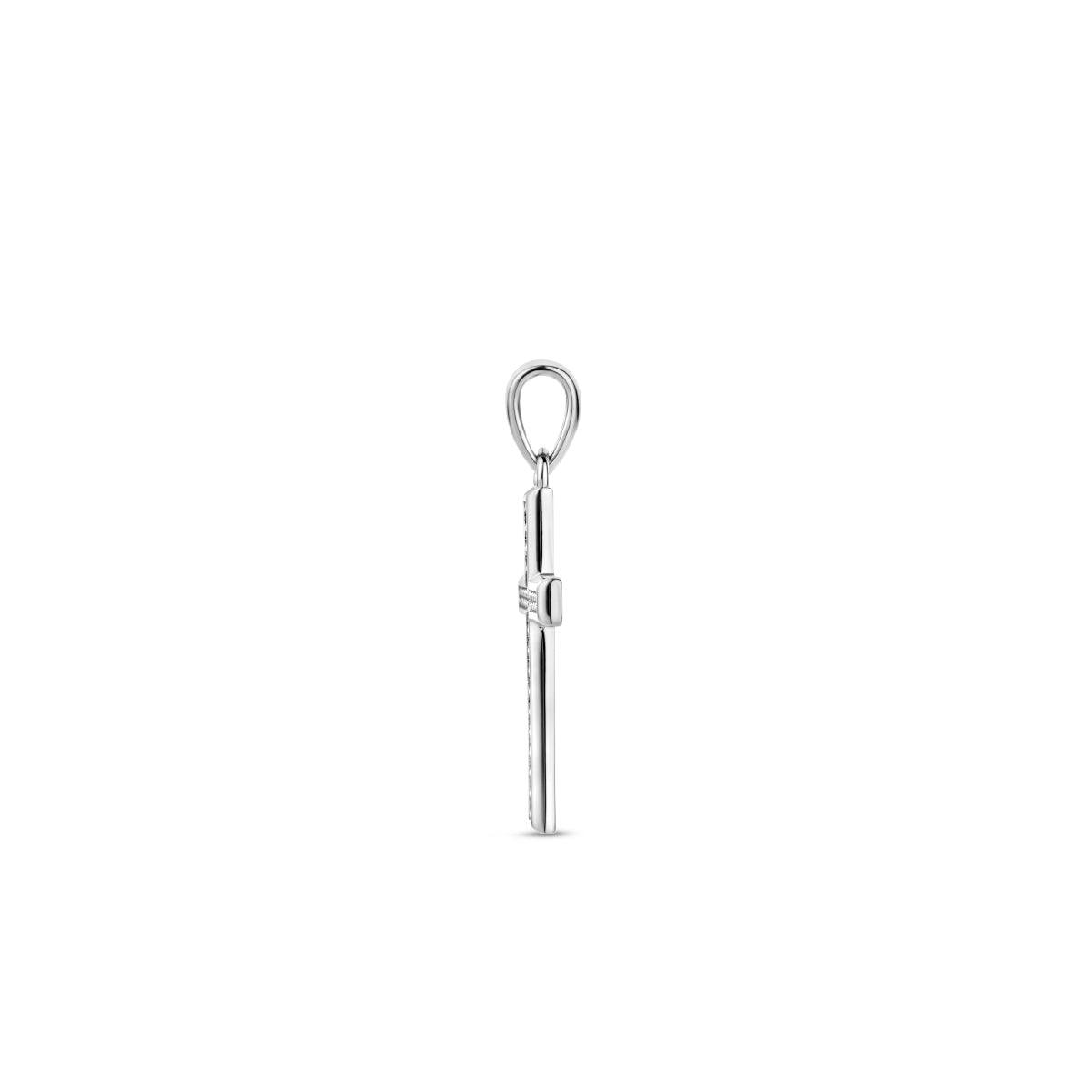 hanger kruis zirkonia zilver gerhodineerd