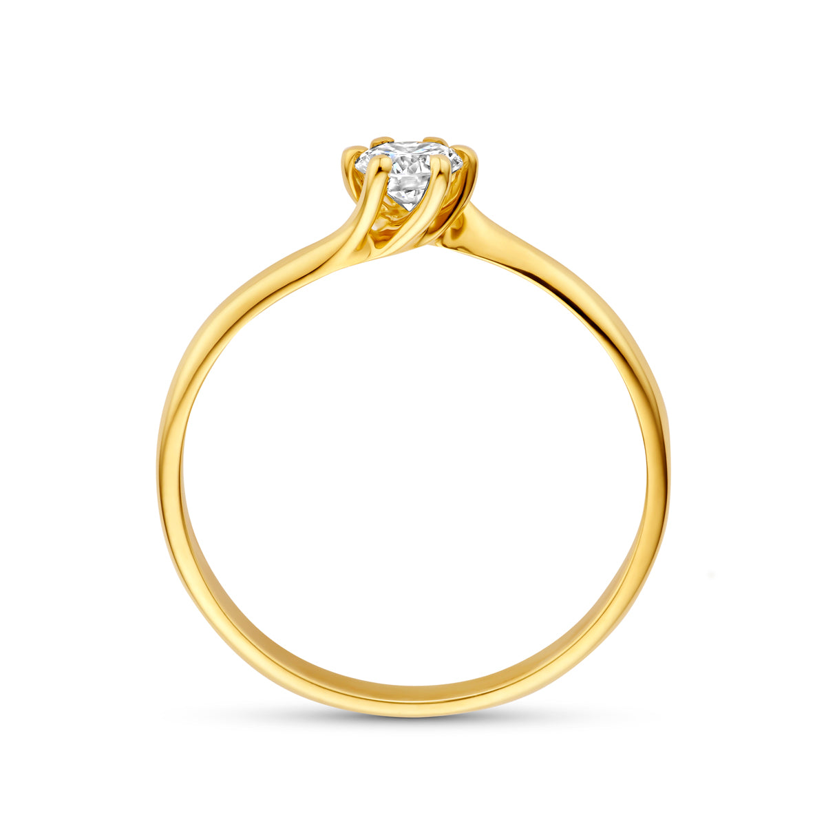 ring lab grown diamant 0.25ct g vs 14K geelgoud