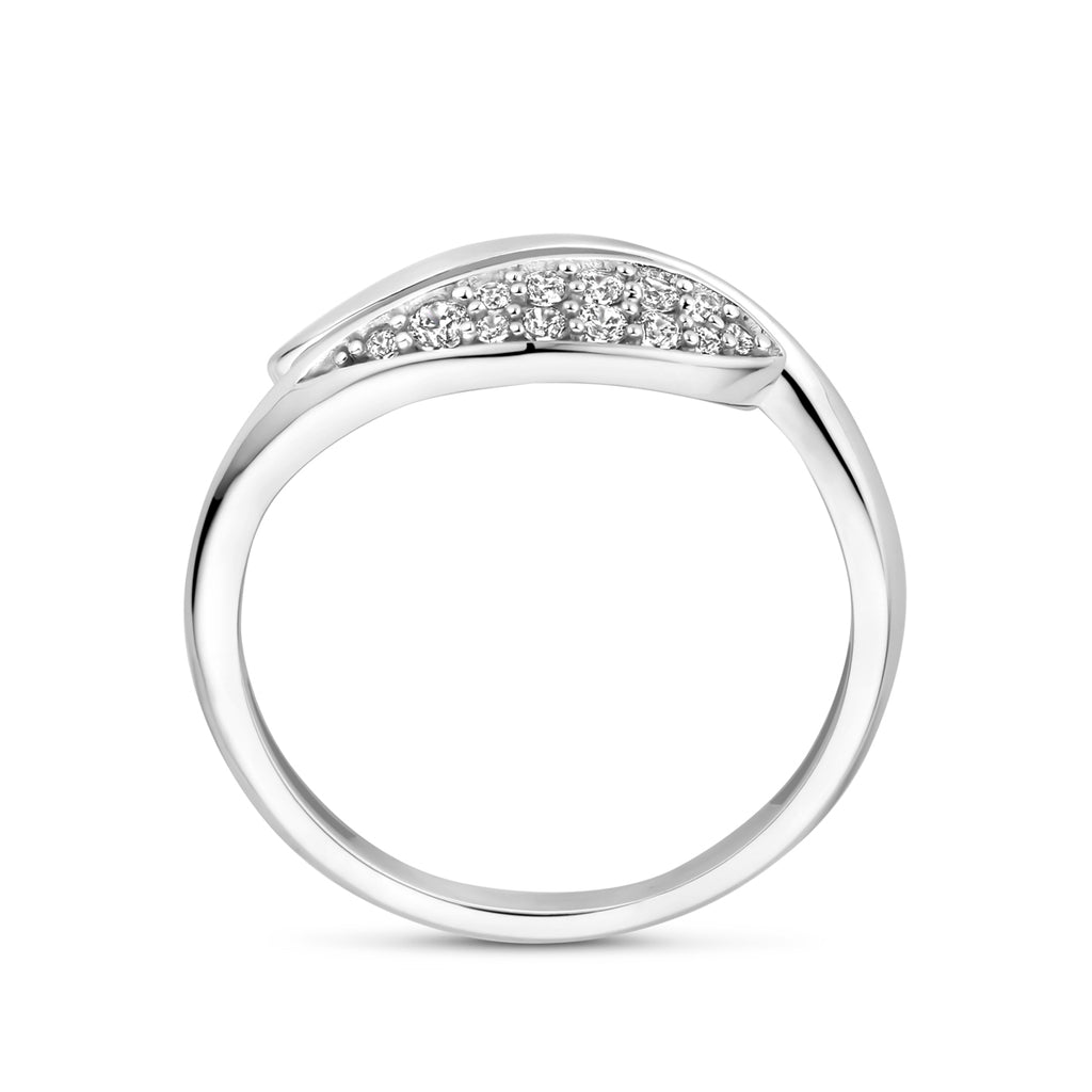 ring zirkonia poli/mat 8,5 mm zilver gerhodineerd