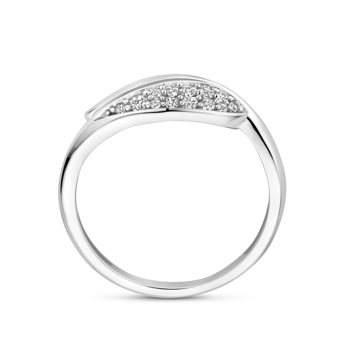 Ring Zirkonia poliert/matt 8,5 mm Silber rhodiniert