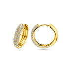 Klappohrringe Zirkonia 15,5 mm 1 Mikron silbervergoldet (gelb)