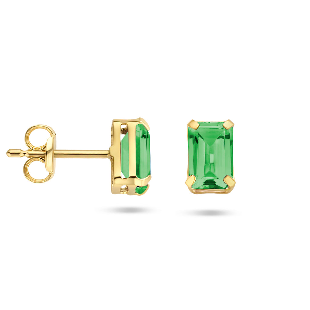 Ohrstecker grüner Achat 14K Gelbgold