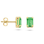 Ohrstecker grüner Achat 14K Gelbgold