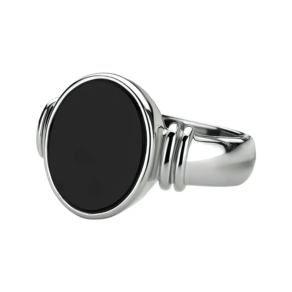 Ring Onyx Silber rhodiniert