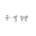 Ohrstecker Schleife 8 mm Silber rhodiniert