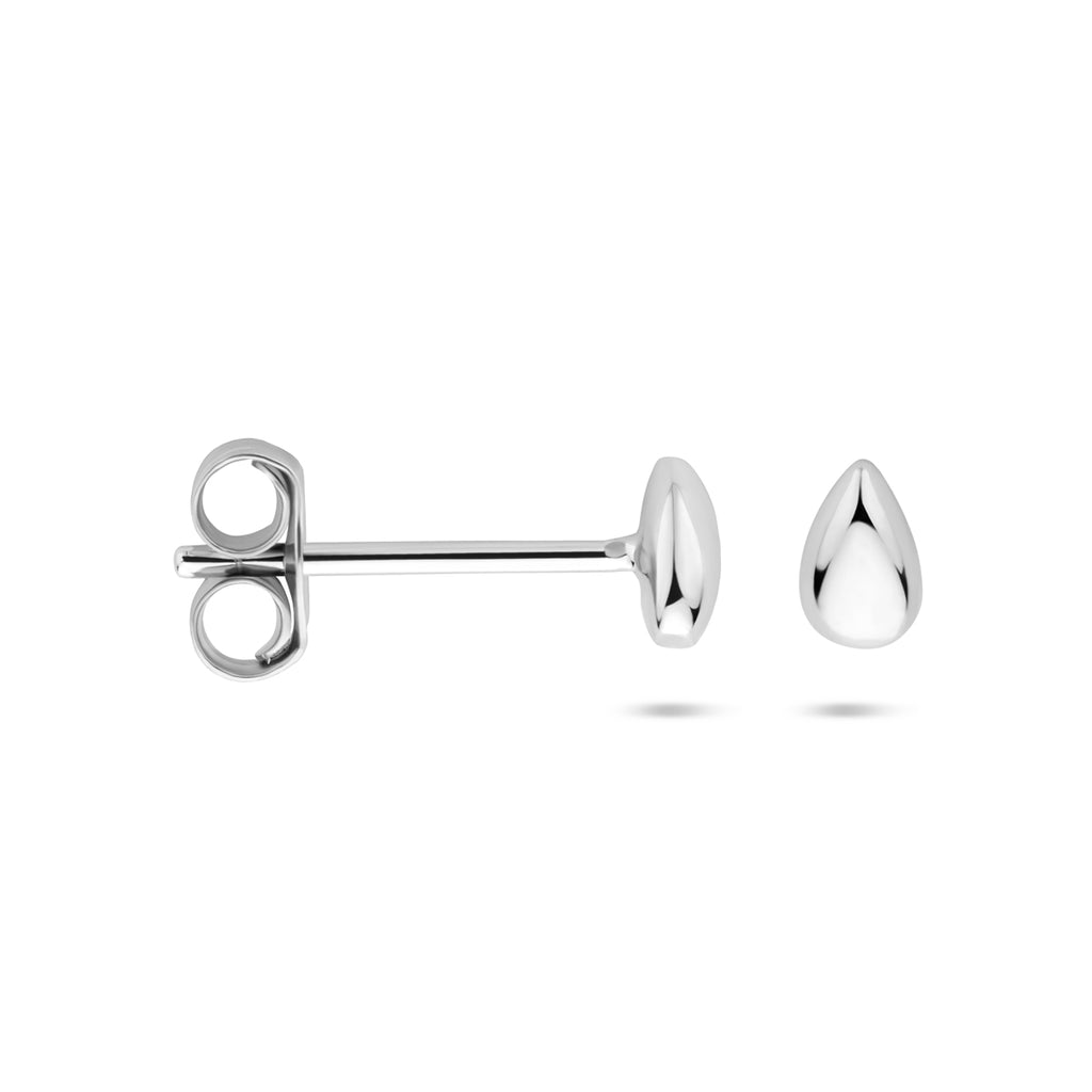 oorknoppen druppel 4,5 mm zilver gerhodineerd