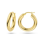 oorringen 4,0 mm ronde buis 14K geelgoud - rond