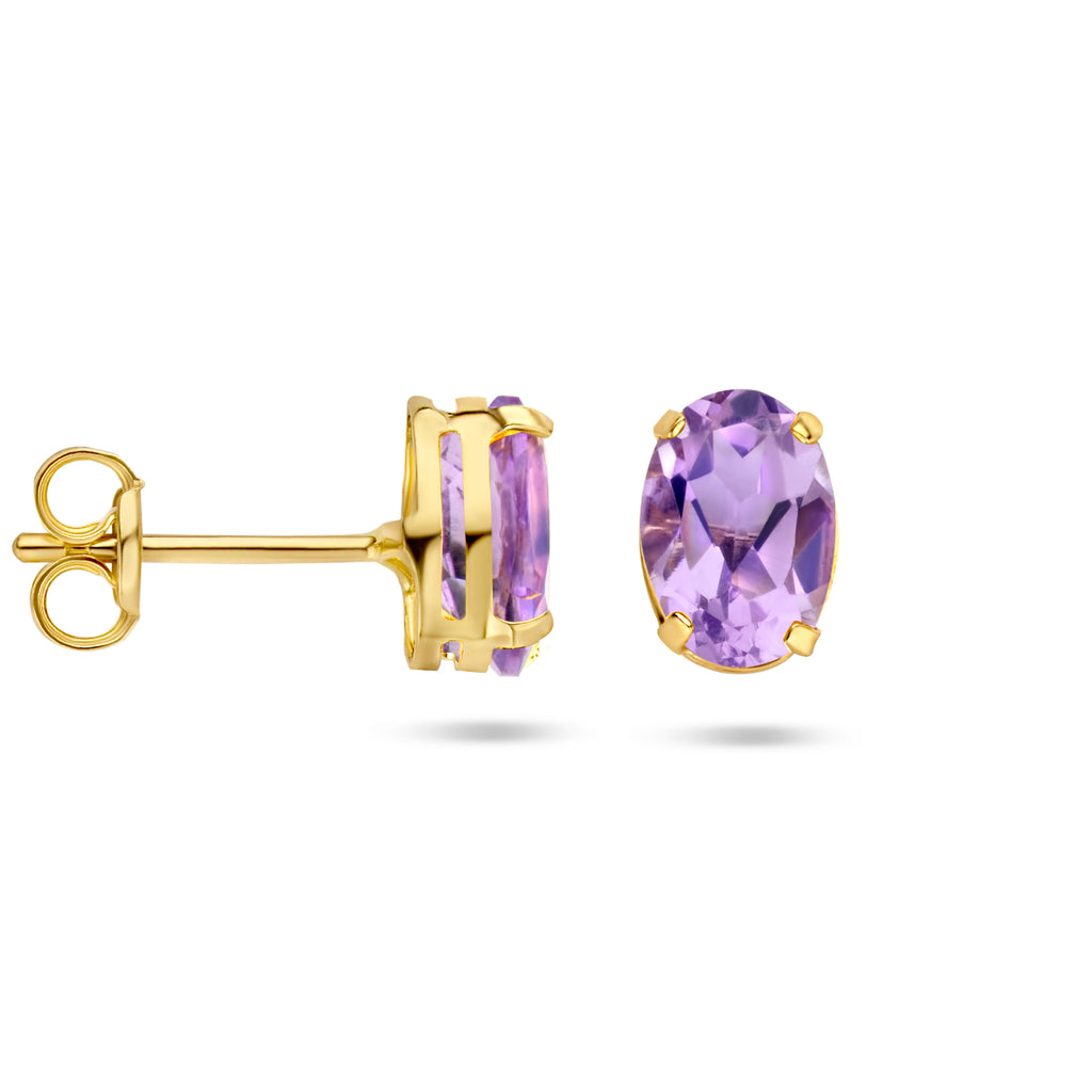 Ohrstecker Amethyst 14K Gelbgold