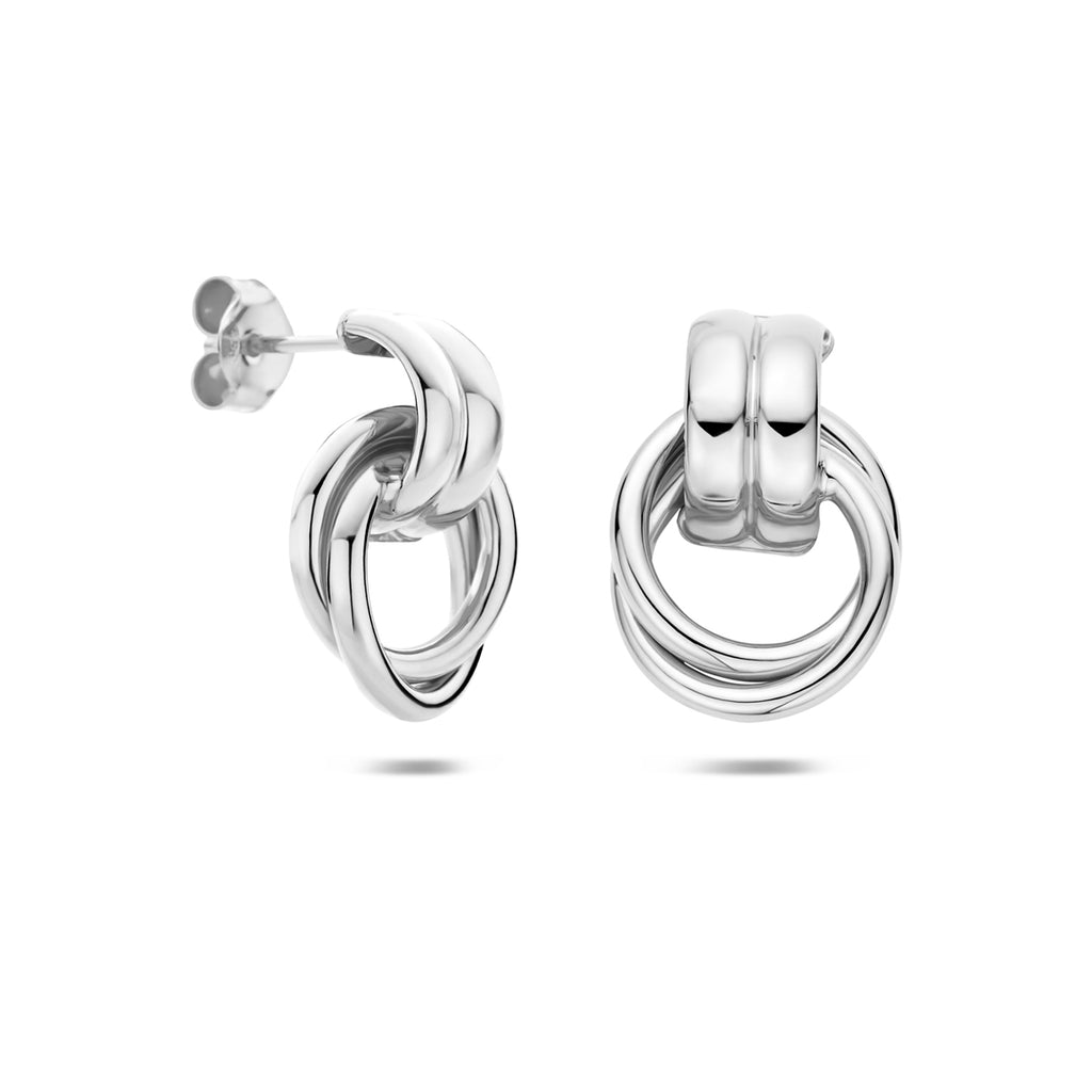 Steckerohrringe 20 mm Silber rhodiniert