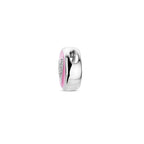 Anhänger Herz Zirkonia und rosa Emaille 10 mm Silber rhodiniert