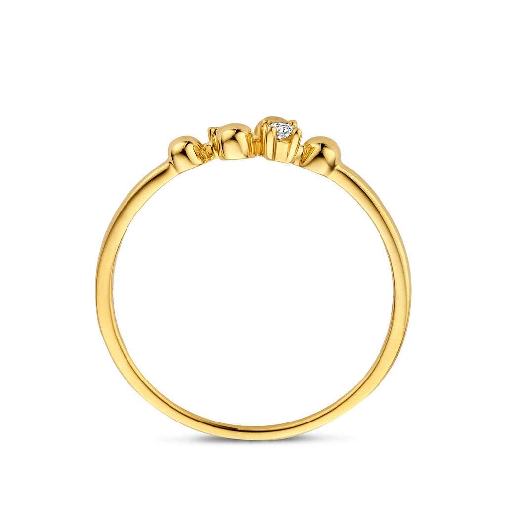 ring diamant 0.03ct h p 14K geelgoud