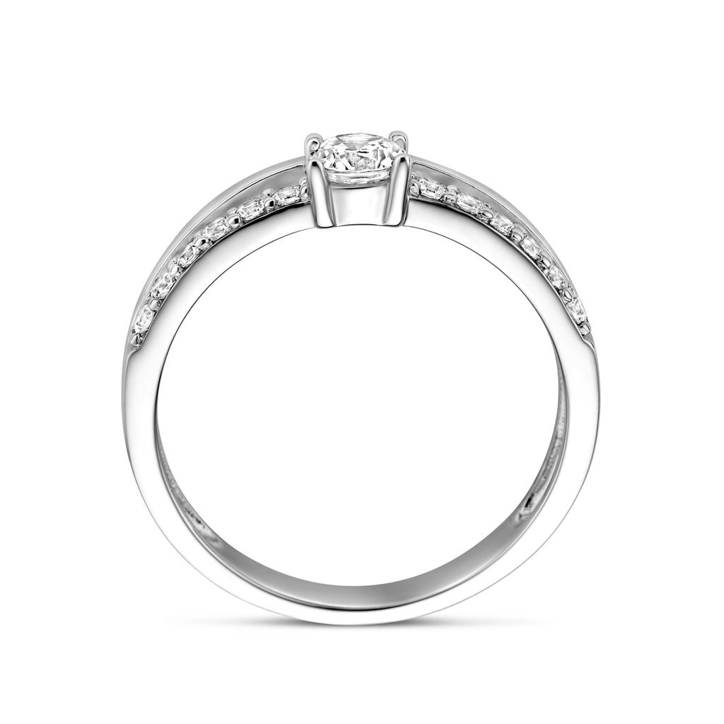 ring zirkonia zilver gerhodineerd