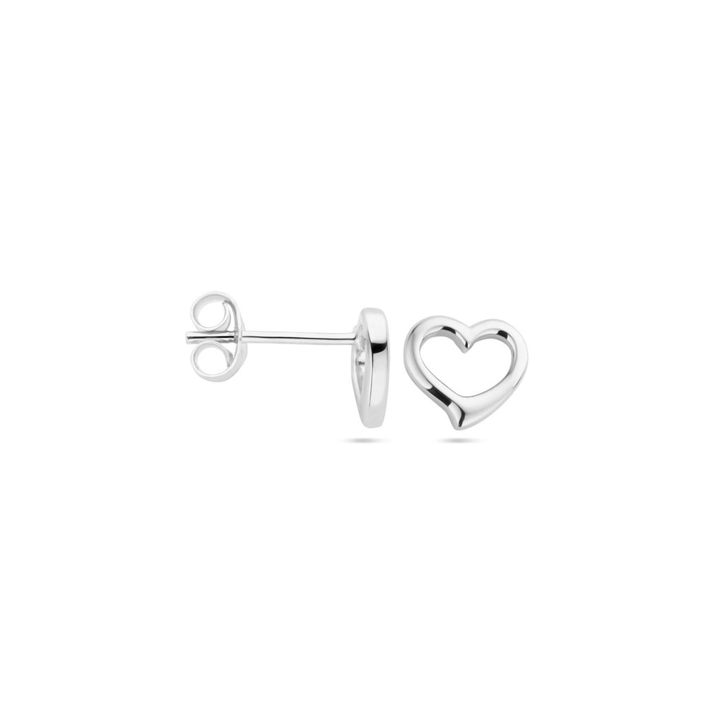 oorknoppen hart zilver gerhodineerd