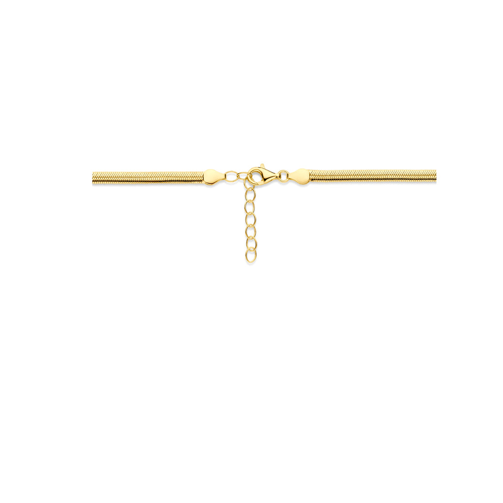 collier gourmette 4,6 mm 40 + 4 cm 3 micron zilver verguld (geel)