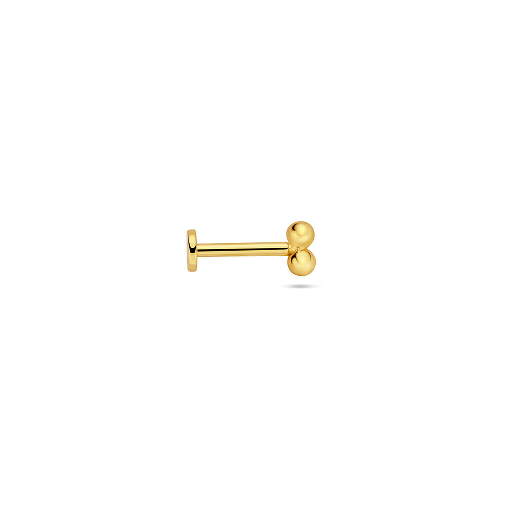 Flatback Piercing Kugeln 4 mm 1 Mikron Silber vergoldet (gelb)