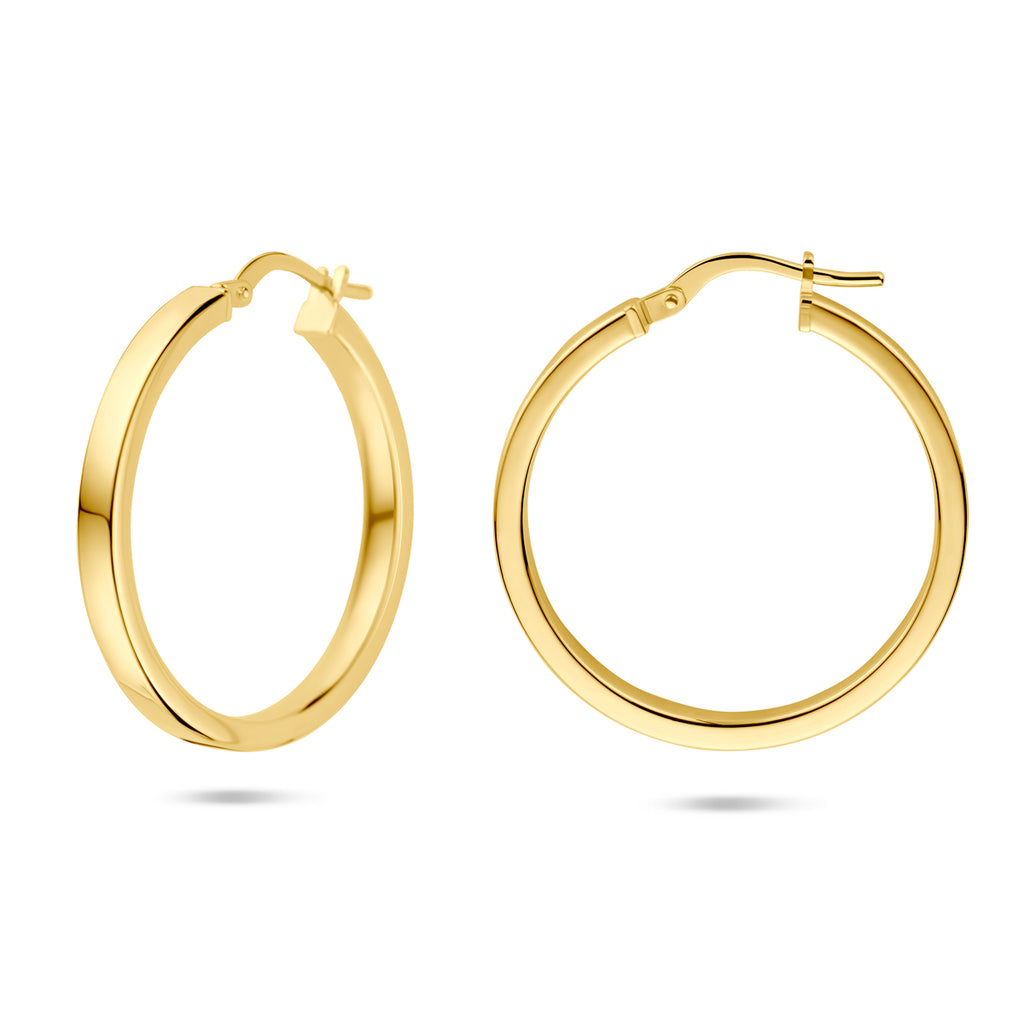 oorringen buis 3 mm Silgold (geel met zilverkern)