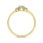 Ring Trilogie Zirkonia 14K Gelbgold
