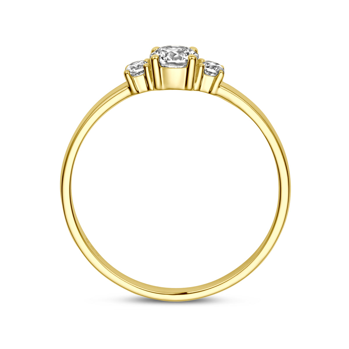 Ring Trilogie Zirkonia 14K Gelbgold
