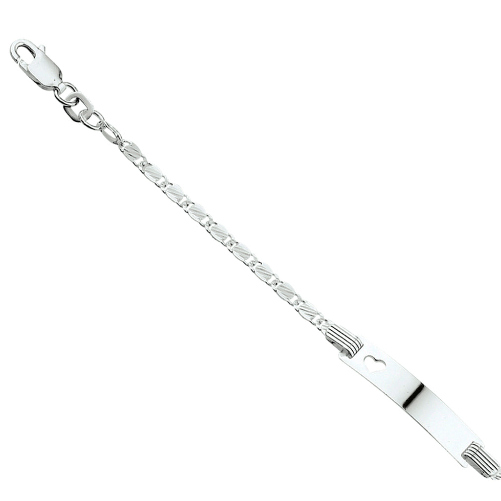 Gravurarmband Ankerplatte 5,0 mm 13 - 15 cm Silber weiß