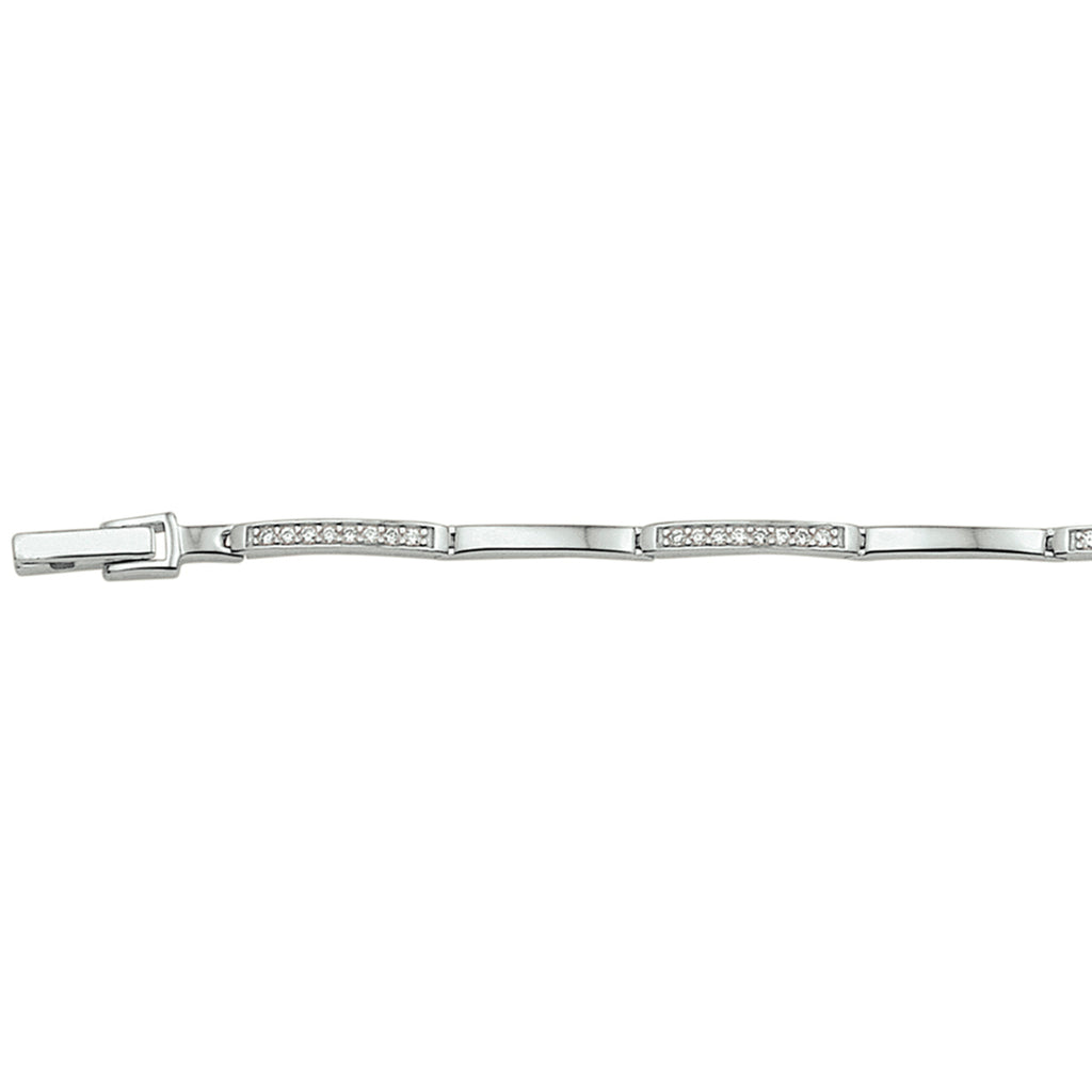 Armband Zirkonia 2,5 mm 18 cm Silber rhodiniert
