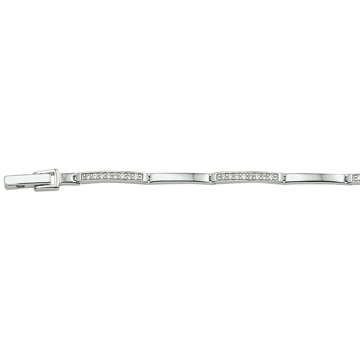 Armband Zirkonia 2,5 mm 18 cm Silber rhodiniert
