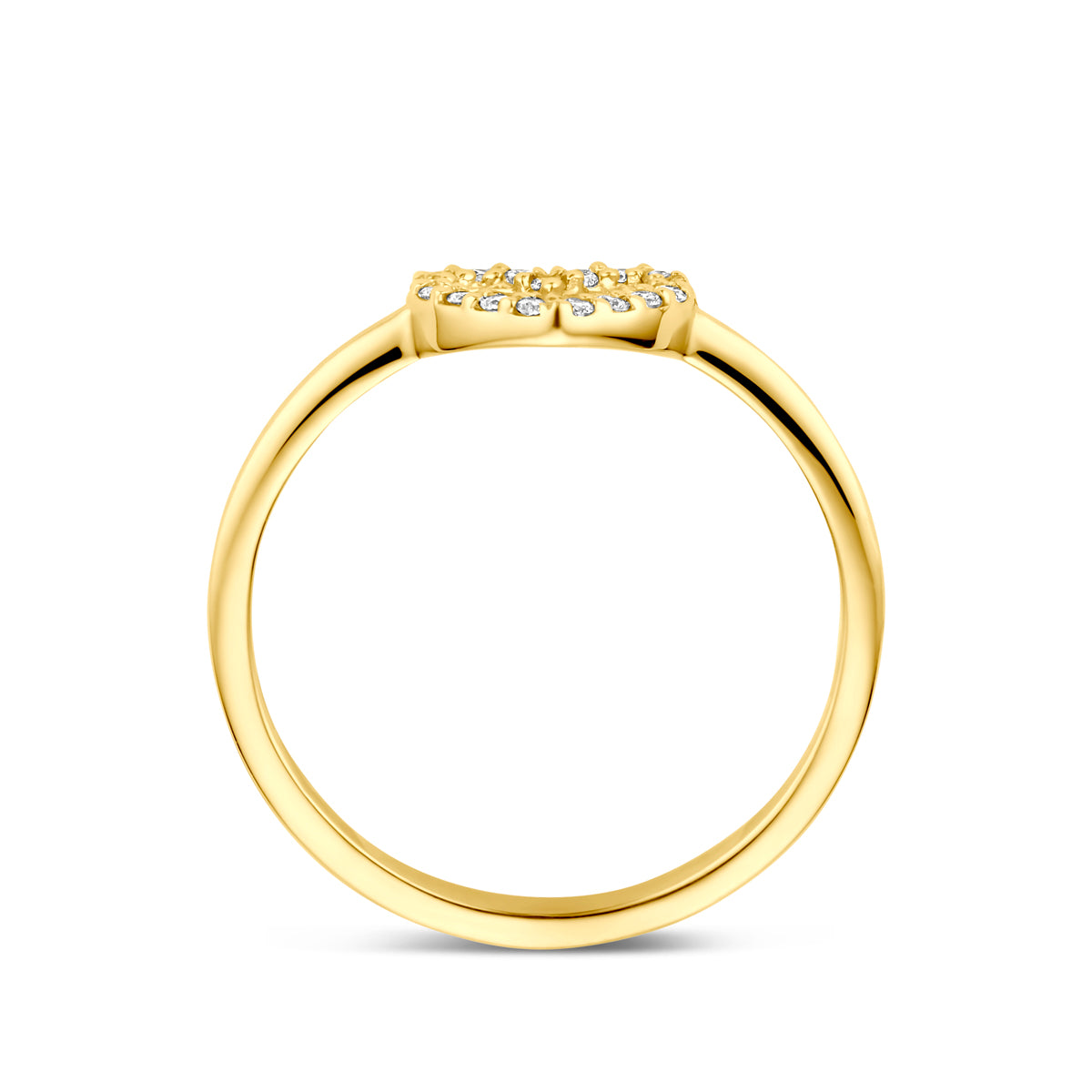 ring hartje lab grown diamant 0.09ct g vs 14K geelgoud