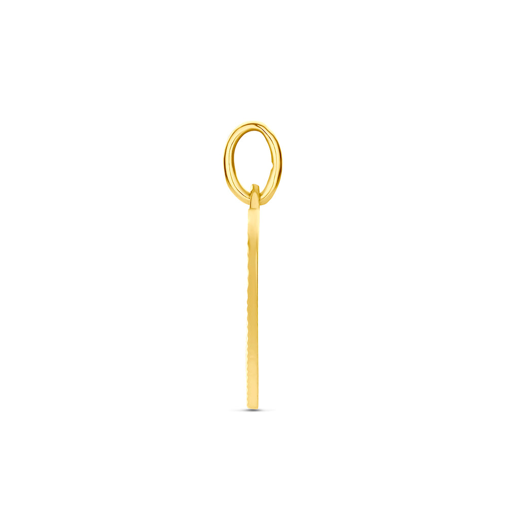 graveerhartje mat gediamanteerd 14K geelgoud