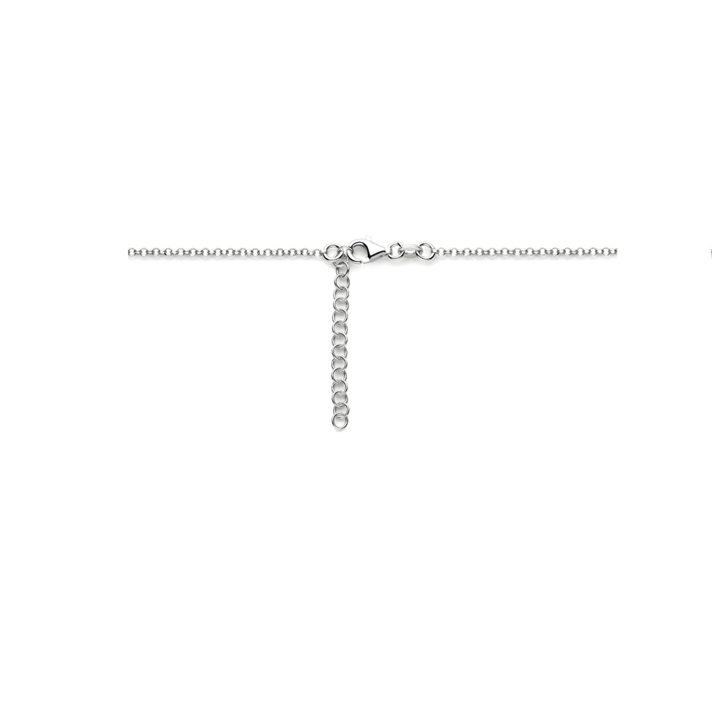 Halskette Herzen 41 + 4 cm Silber rhodiniert
