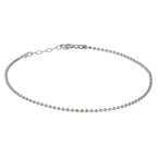 Fußkettchen diamantiert Kugeln 24 + 2 cm Silber rhodiniert
