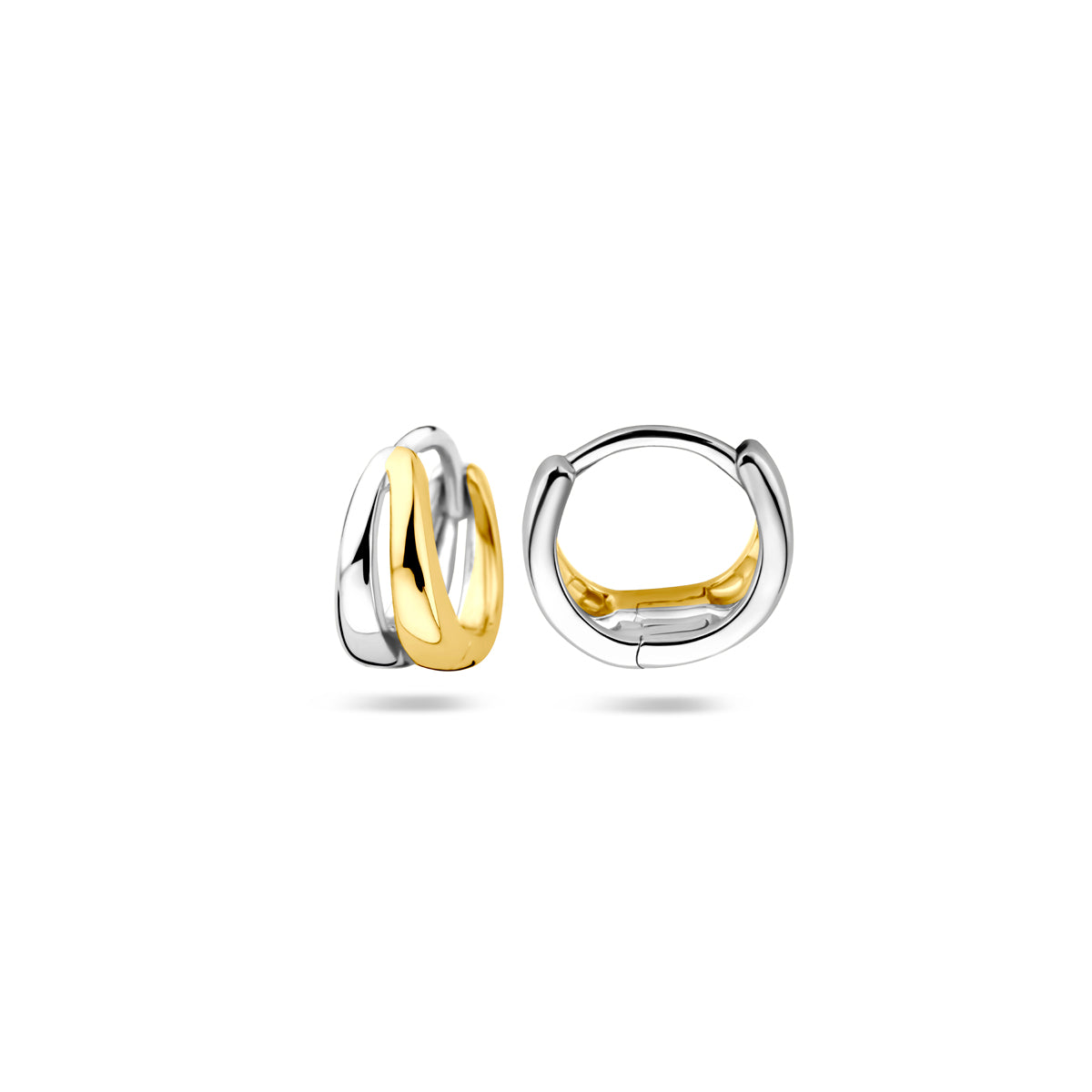 klapoorringen 10 mm zilver verguld (geel/rhodium)
