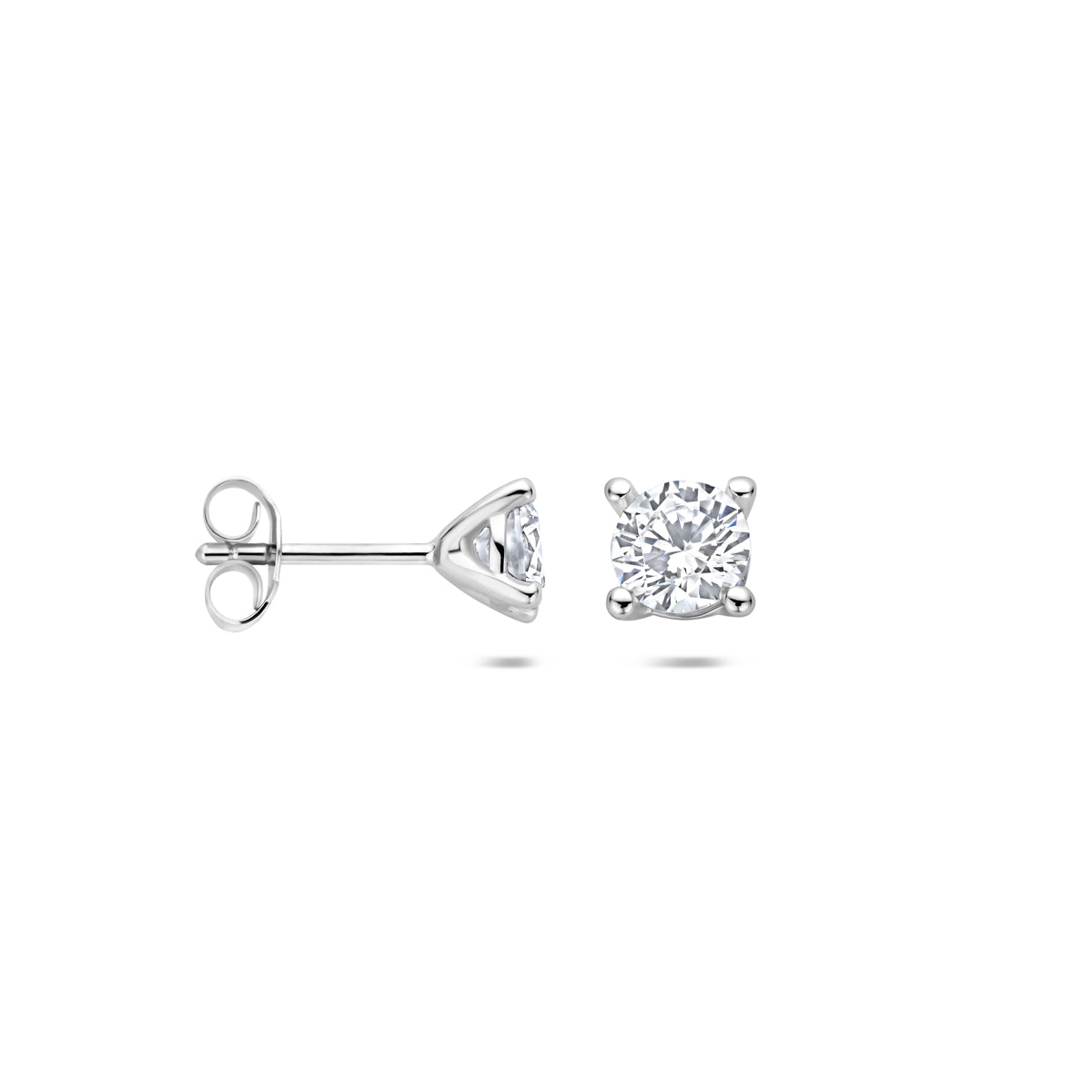 Ohrstecker Zirkonia 5 mm Silber rhodiniert