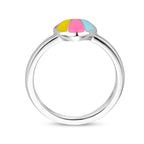 ring emaille hart zilver gerhodineerd