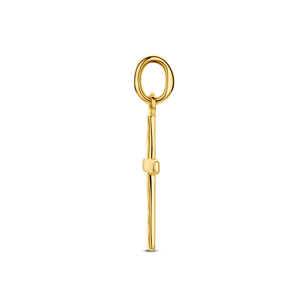 9k hanger kruis gediamanteerd 15 mm 9K geel