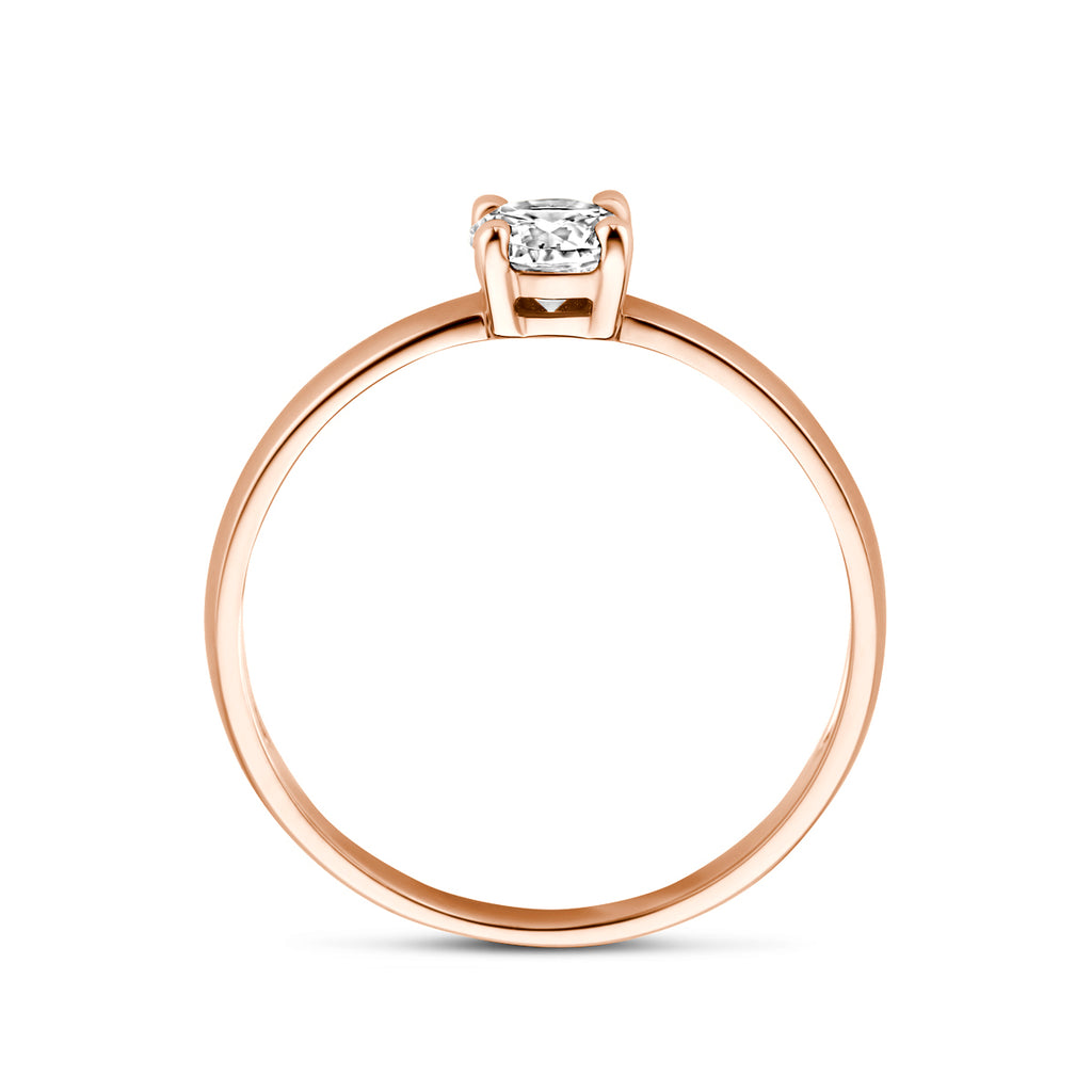 ring zirkonia 14K roségoud