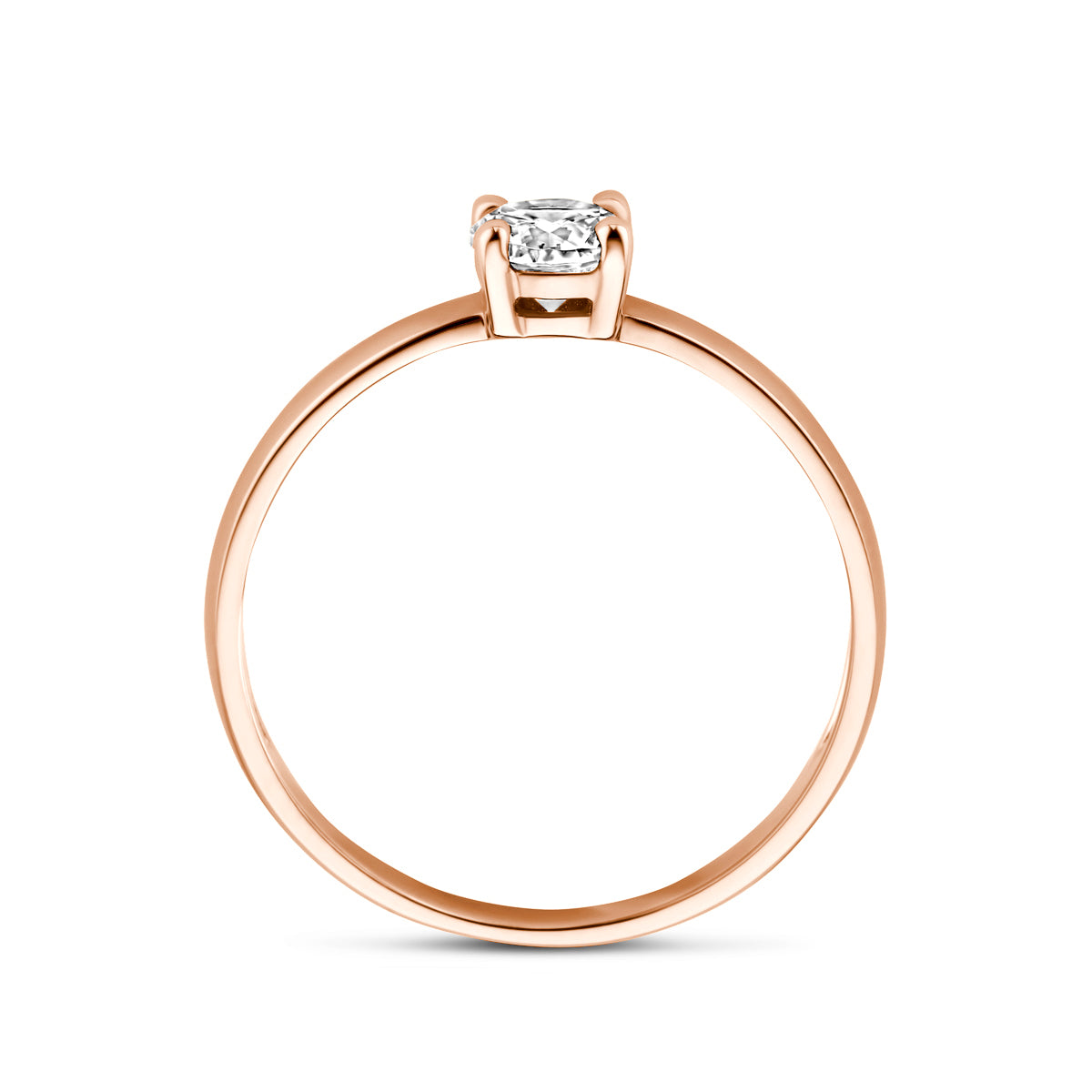 ring zirkonia 14K roségoud