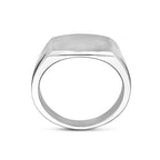 ring dwarsmodel poli/mat zilver gerhodineerd