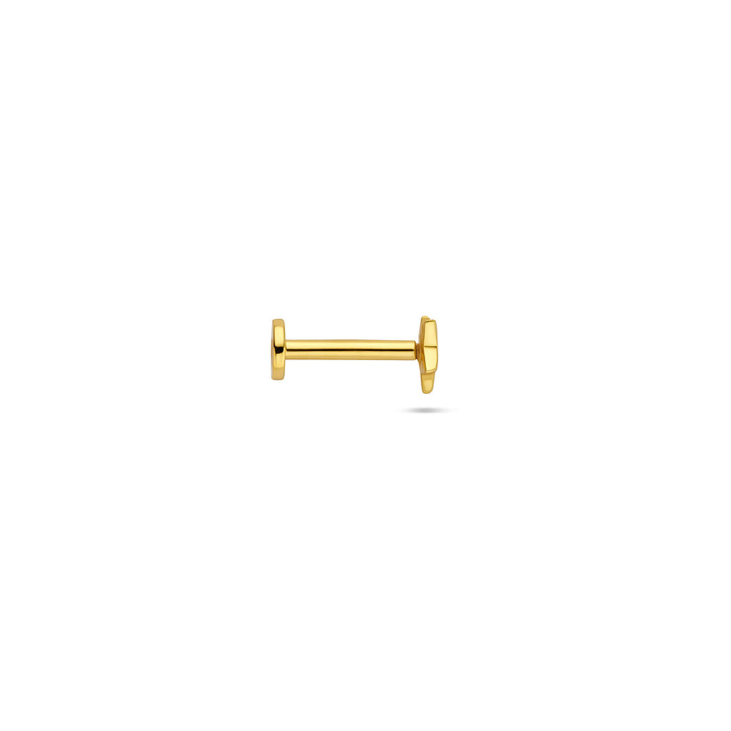 flat back piercing ster 4 mm 1 micron zilver verguld (geel)