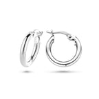 Ohrringe 2,5 mm runde Röhre 14K Weißgold
