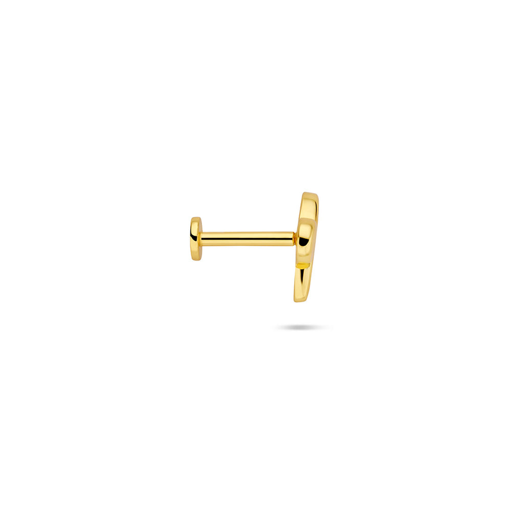 flat back piercing strik 6,5 mm 1 micron zilver verguld (geel)